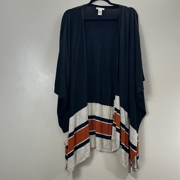 H&M Woman’s Oversize Kimono Sleeve Horizontal Striped Cardigan Sweater Size XS/S - Picture 1 of 7